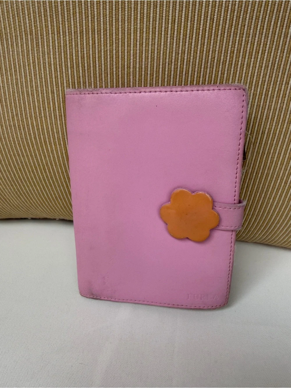 Vintage Furla Y2K Pink Italian Leather Shoulder Bag + Matching Wallet Set